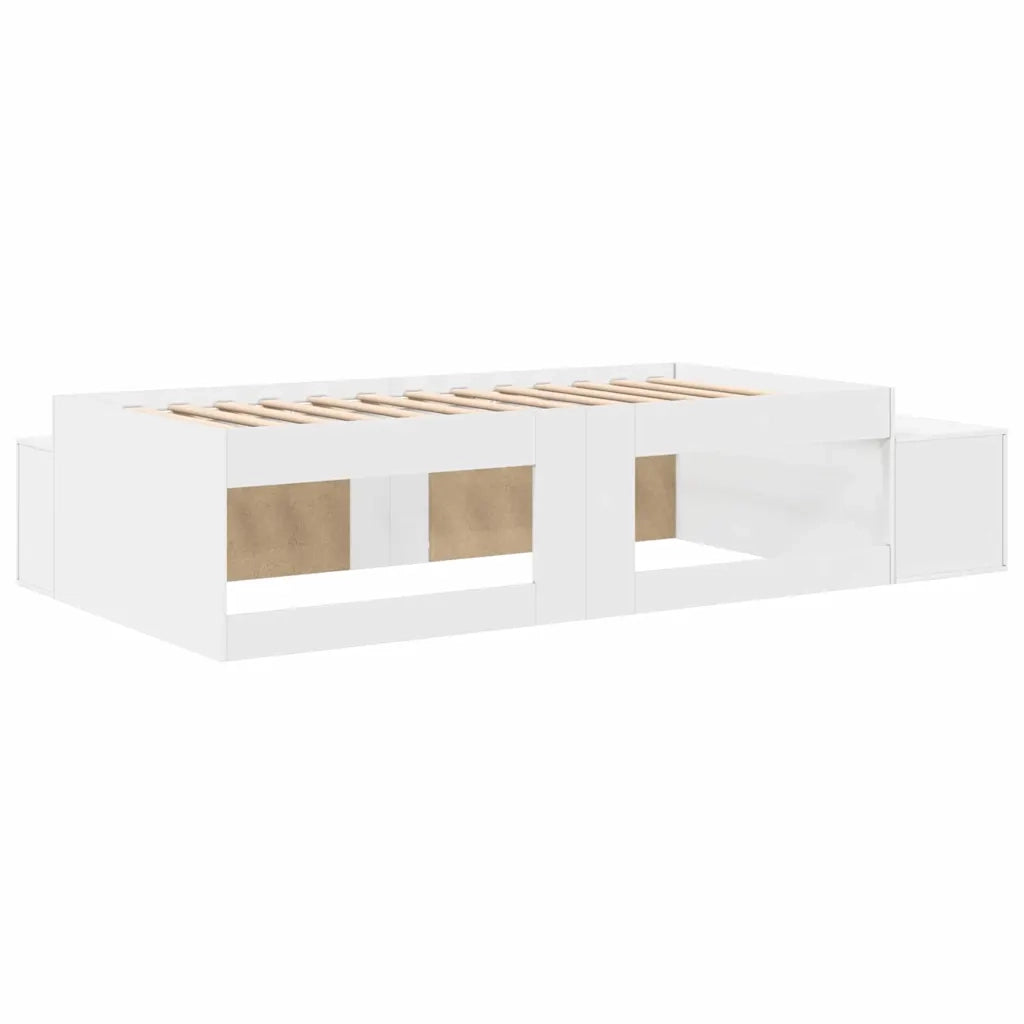 Struttura letto con contenitore Bianco 75 cm Legno multistrato 3335589
