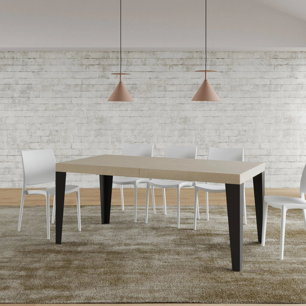 Tavolo Allungabile 180-440x90x77 cm Flame Premium Cashmere Telaio Antracite