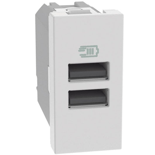Caricatore USB Bticino MatixGO 15W con 2 porte tipo A bianco JW4191AA