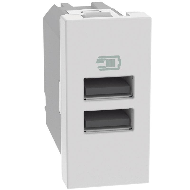 Caricatore USB Bticino MatixGO 15W con 2 porte tipo A bianco JW4191AA