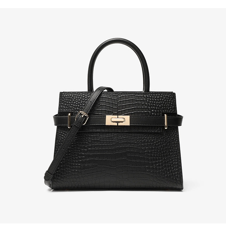 Borsa da sposa/borsa per la mamma in vera pelle di grande capacit¨¤, nera