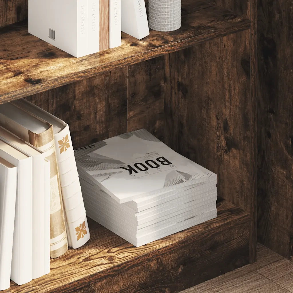 Libreria Rovere Fumo 80x24x76 cm in Legno Multistrato 857830