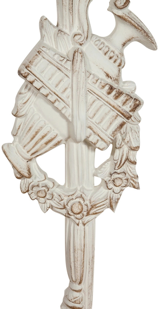 Biscottini Fregio in legno finitura bianco anticato L20xPR3,5xH72 cm Made in Italy