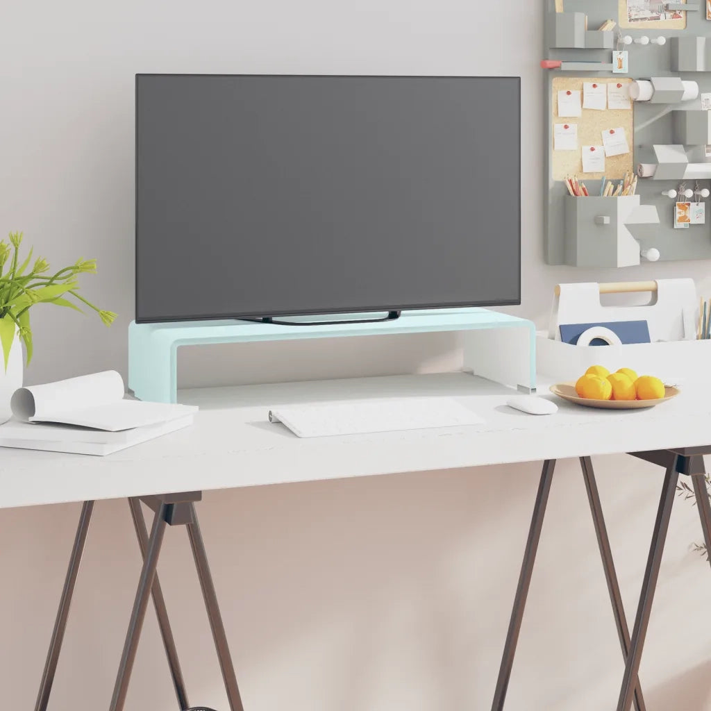 Supporto TV / Rialzo Monitor in Vetro Verde 60x25x11 cm 244143