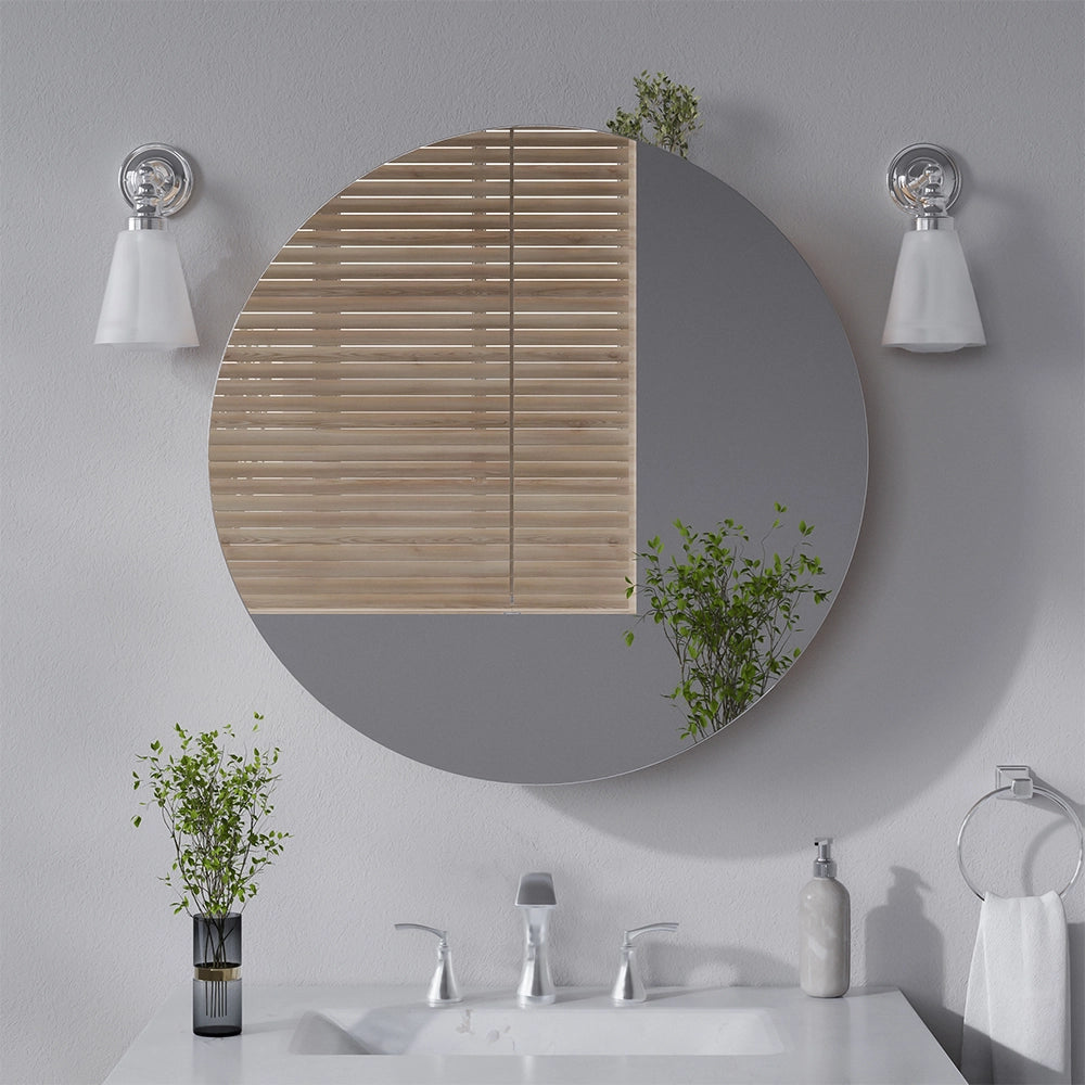 Vicco Specchio contenitore bagno Quercia dorata 70 x 70 cm con 2 scomparti