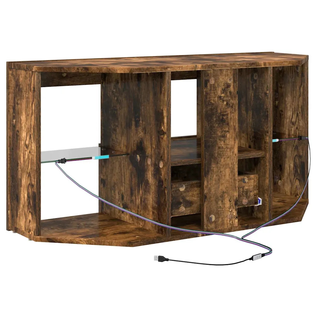 Mobile TV LED Angolare Rovere fumé 100 x 40 x 50 cm 889800