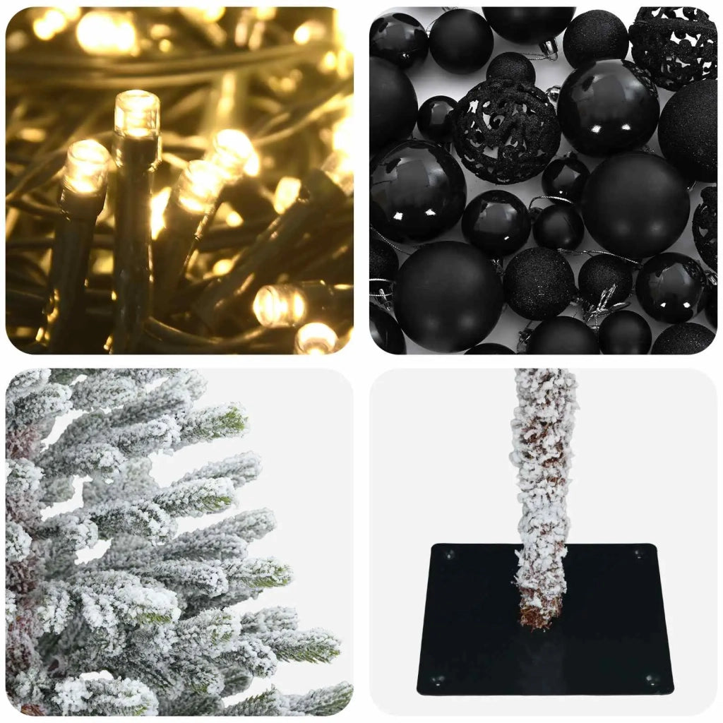 Albero di Natale artificiale con palline 150 cm 150 LED 3465688