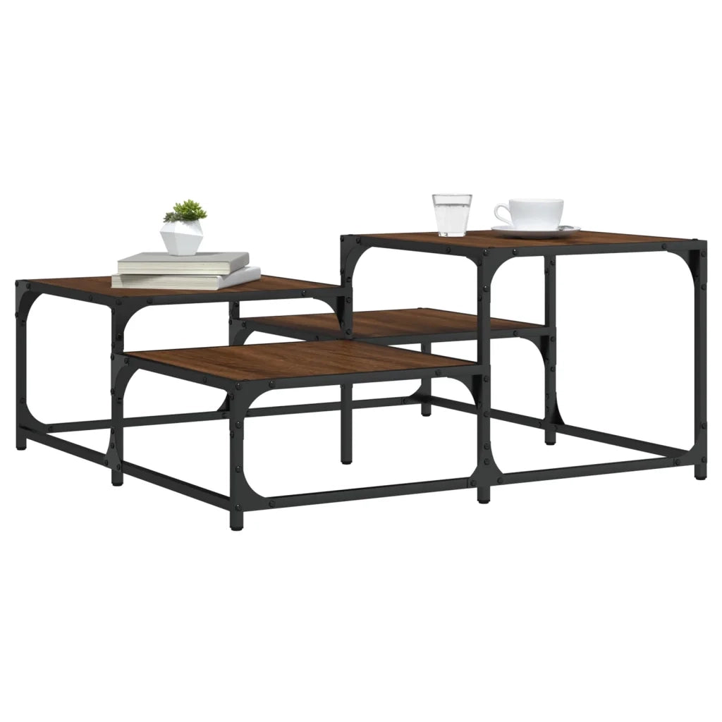 Tavolino salotto | Tavolino da caff¨¨ | Tavolino da Soggiorno Rovere Marrone 87,5x87,5x40 Legno Multistrato