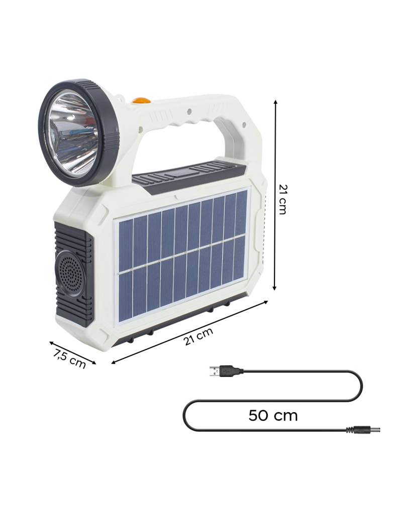 Lampada Portatile Luce d'Emergenza con Pannello Solare Multifunzione