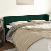 Testiera ad Orecchio-Testata con Orecchie Verde Scuro 163x23x78/88 cm in Velluto 260326