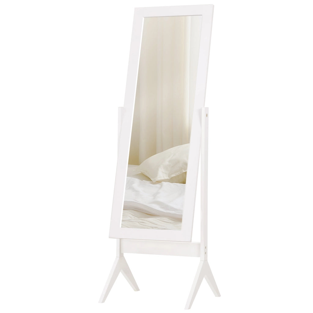 Specchio da Parete con Piede Bianco ¨C Zephmum ¨C MDF 47x46x148 cm