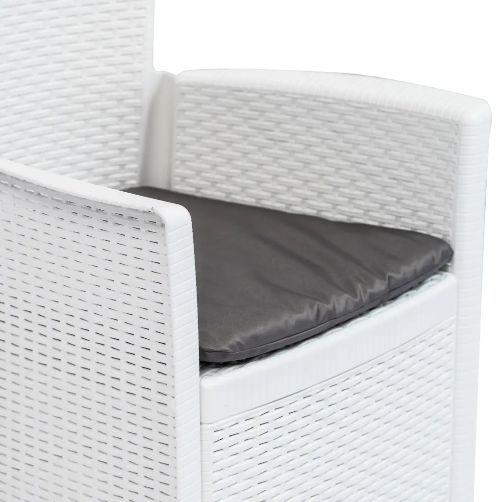 Sedie da Giardino 2 pz | Sedie da Esterno Cuscino Bianche in Plastica Stile Rattan