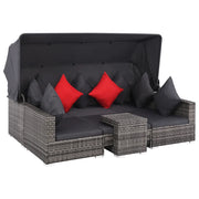 Set Divani da Giardino 7 pz con Cuscini in Polyrattan Grigio 44428