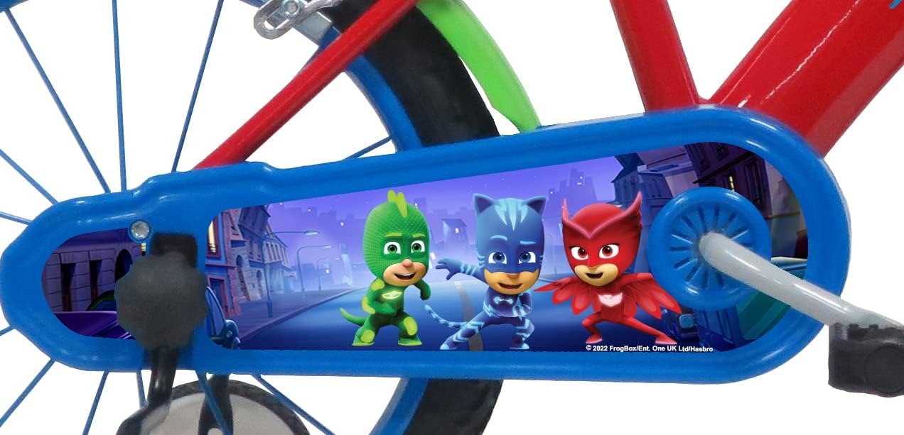 PJ MASKS 16'' POWER UP bicicletta per bambini, bici bambino, adatta a bambini tra i 5 e i 7 anni, per altezza tra 105 e 