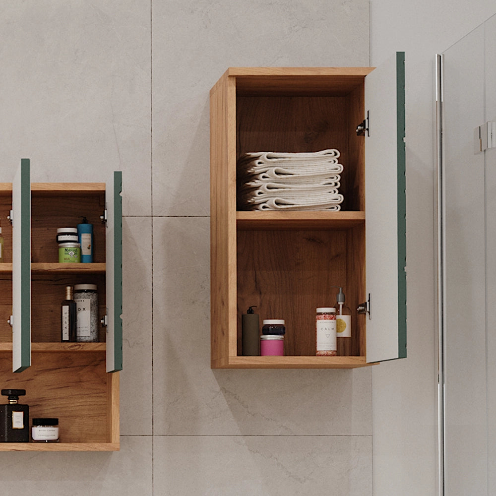 Vicco Mobile bagno Quercia verde/oro 30 x 59 cm 2 scomparti, bagno