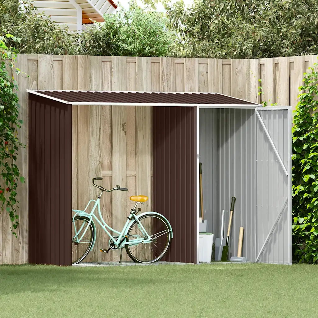 Capanno per Legna da Giardino 245x98x159 cm in Acciaio Zincato  cod mxl 65844