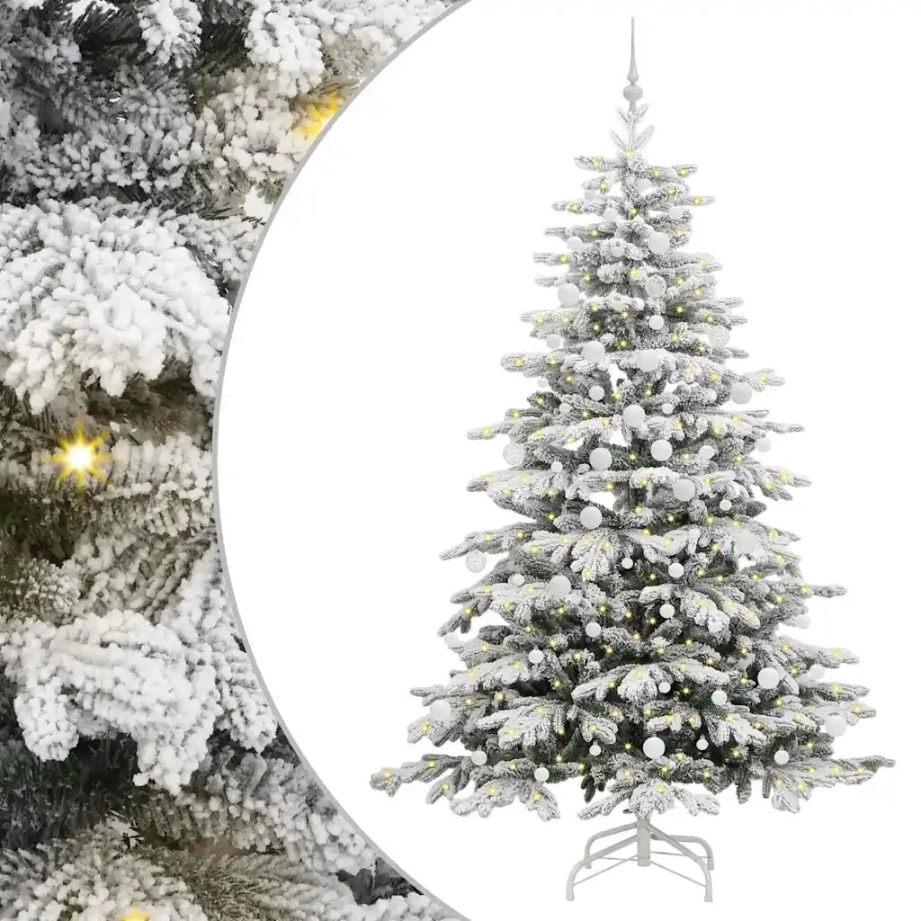 Albero di Natale | Decorazioni natalizie Artificiale con Rami Pieghevoli Bianco 210 cm