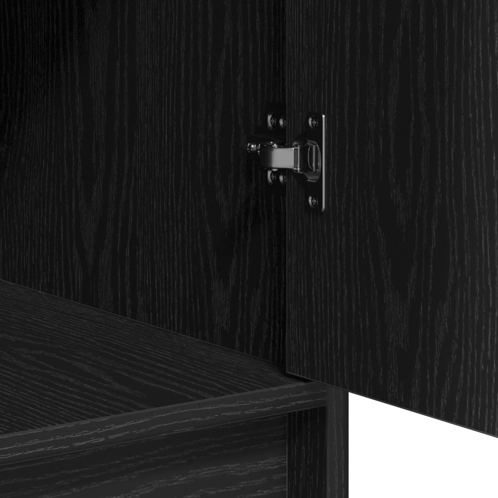 Sideboard Nero Rovere 40x41x75 cm Legno ingegnerizzato