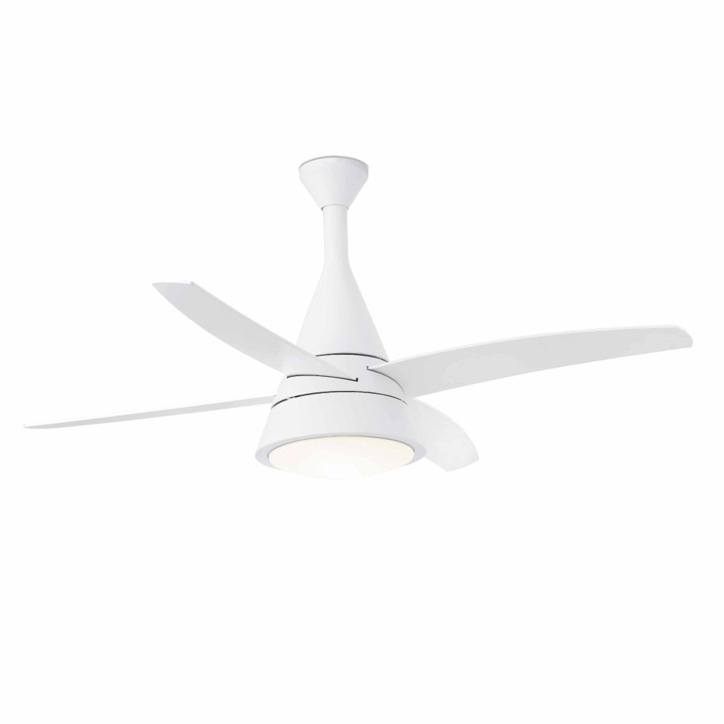 FARO Ventilatore da soffitto 132 cm con 4 pale colore Bianco struttura resistente per casa e ambienti professionali FARO-33392_110