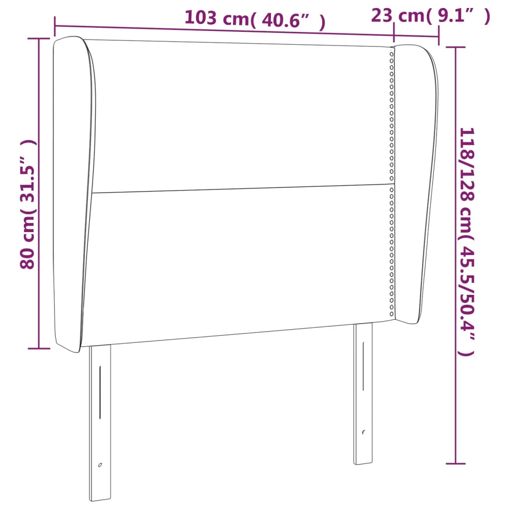 Testiera ad Orecchio-Testata con Orecchie Bianca 103x23x118/128 cm in Similpelle 337237