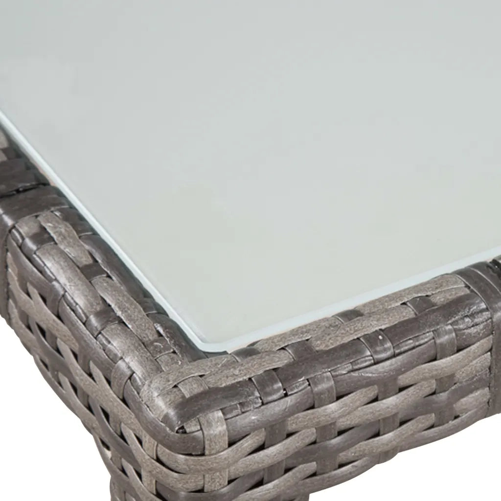Set da Pranzo per Esterni 7 pz con Cuscini in Polyrattan Grigio cod mxl 35620