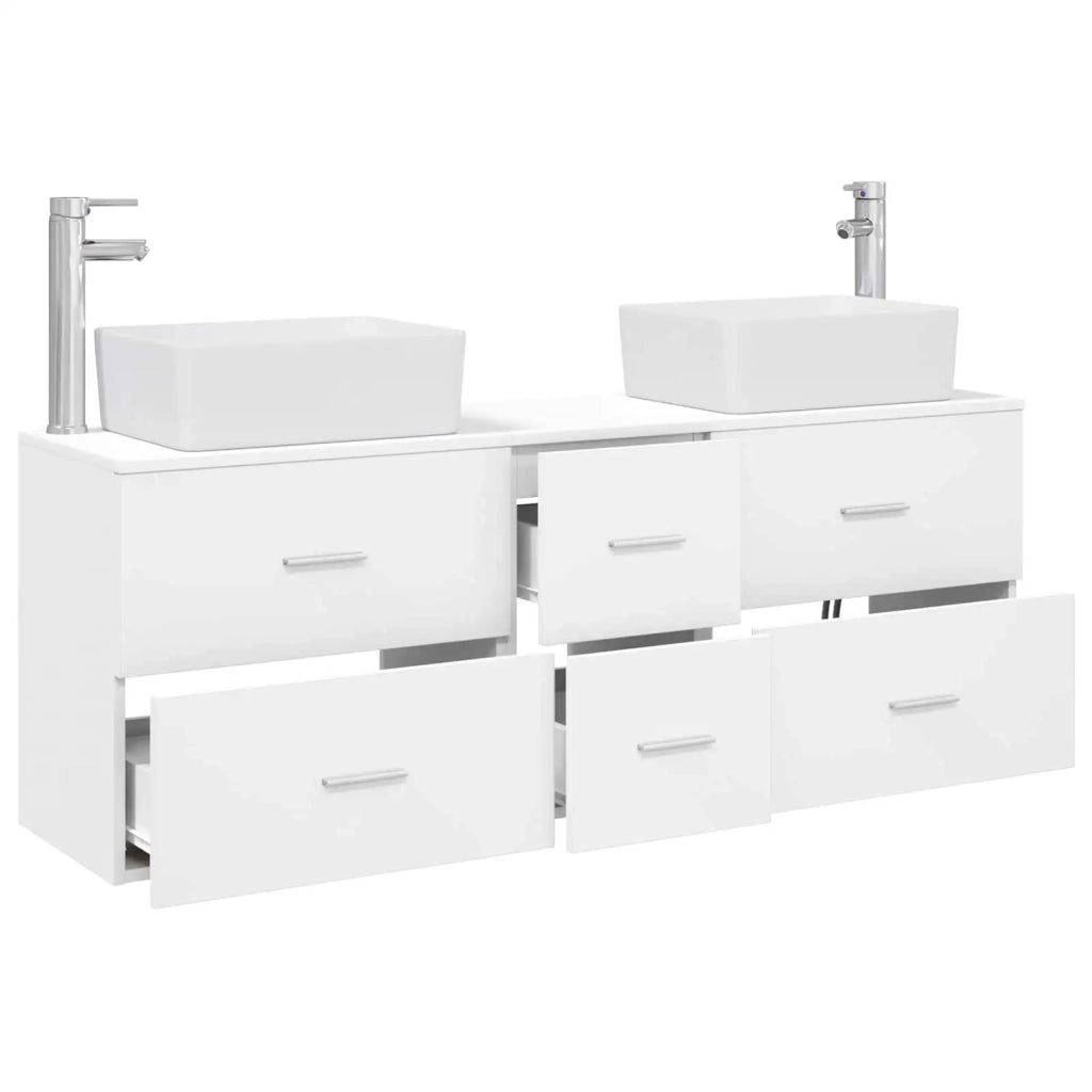 Set di Armadi da Bagno 3 pz Bianco 136 x 35 x 80 cm 3405859
