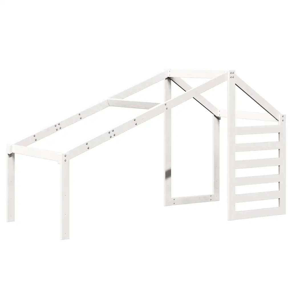 vidaXL Letto a Castello con Tetto Bianco 75x190 cm Legno Massello Pino
