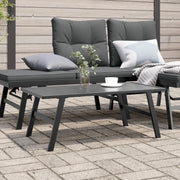 Tavolino da Giardino-Tavolo da Esterno-Tavolino da Patio Nero 90x45x35cm Acciaio Verniciato Polvere