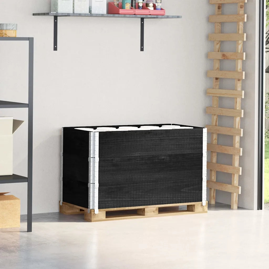 Paretali per Pallet 3 pz Neri 100x50cm Legno Massello di Pino CFW8475019