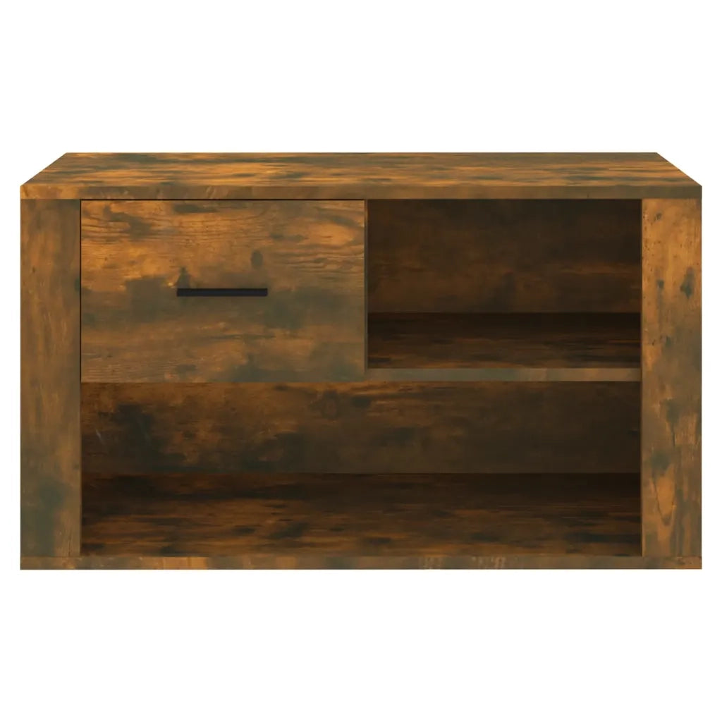 Scarpiera Rovere Fumo 80x35x45 cm in Legno Multistrato 816757