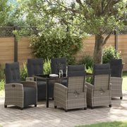 Set da Pranzo per Giardino con cuscino 7 pcs Grigio polyrattan 3380439