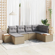 Set Divano da Giardino 7 pcs Beige e Grigio Chiaro Polyrattan 3356790
