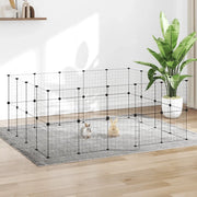 Gabbia per Animali 36 Pannelli con Porta Nera 35x35 cm Acciaio 3114039