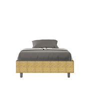 Letto una piazza e mezza con rete imbottito 120x190 tessuto Aragona 3 giallo Azelia