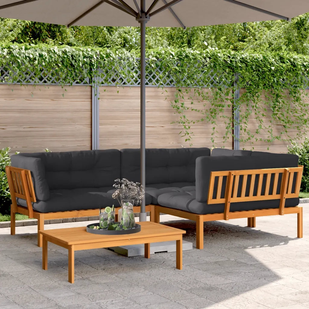 Set Divani Pallet Giardino 4pz Cuscini Legno Massello Acacia 3209487