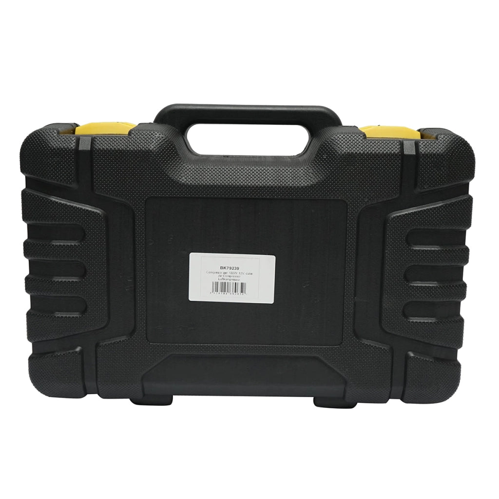 Compressore d’aria per gonfiaggio gomme 12V 180W, 150 PSI, 45 l/min, cavo 3 m, kit per foratura auto Breckner Germany