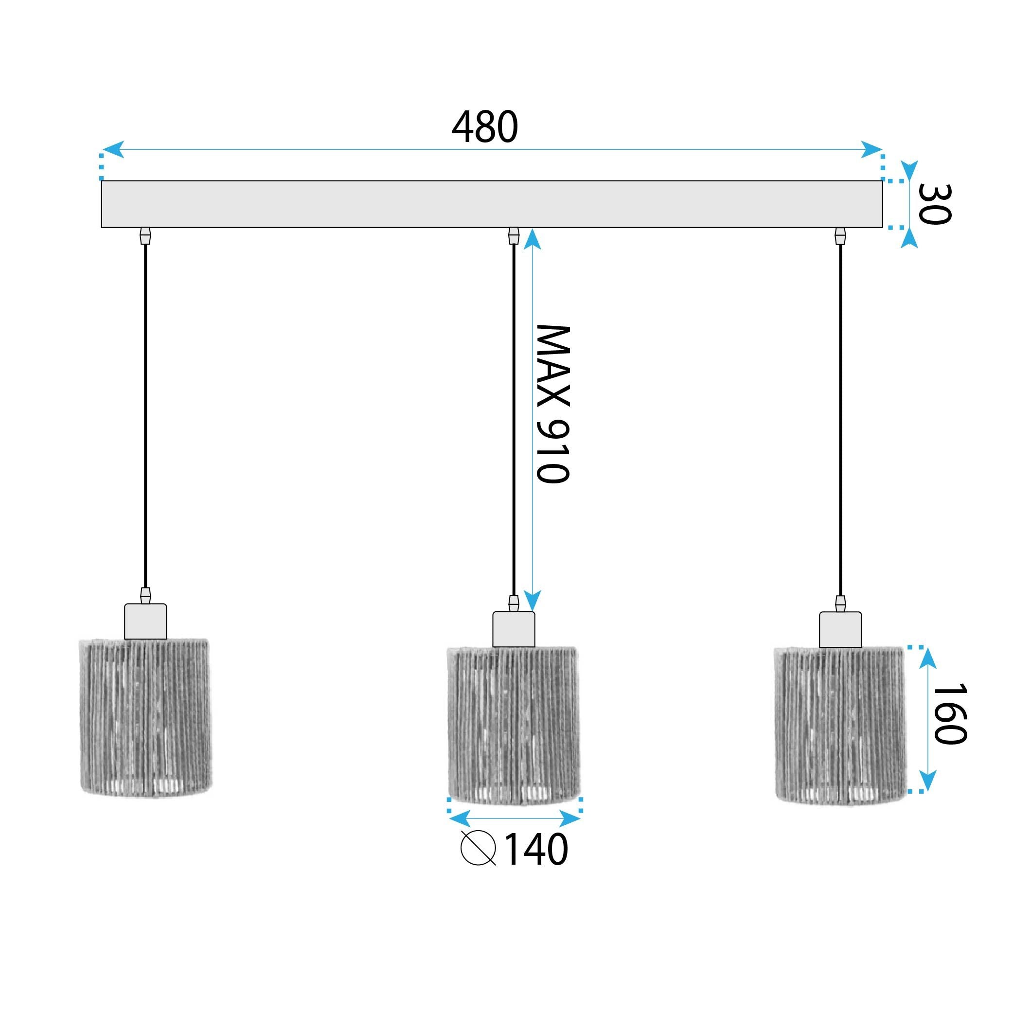 Lampada APP1821-3CP Nature Black