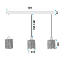 Lampada APP1821-3CP Nature Black