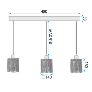 Lampada APP1821-3CP Nature Black