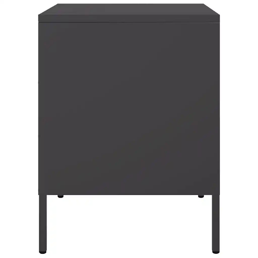 Comodino Nero 36x39x50,5 cm in Acciaio