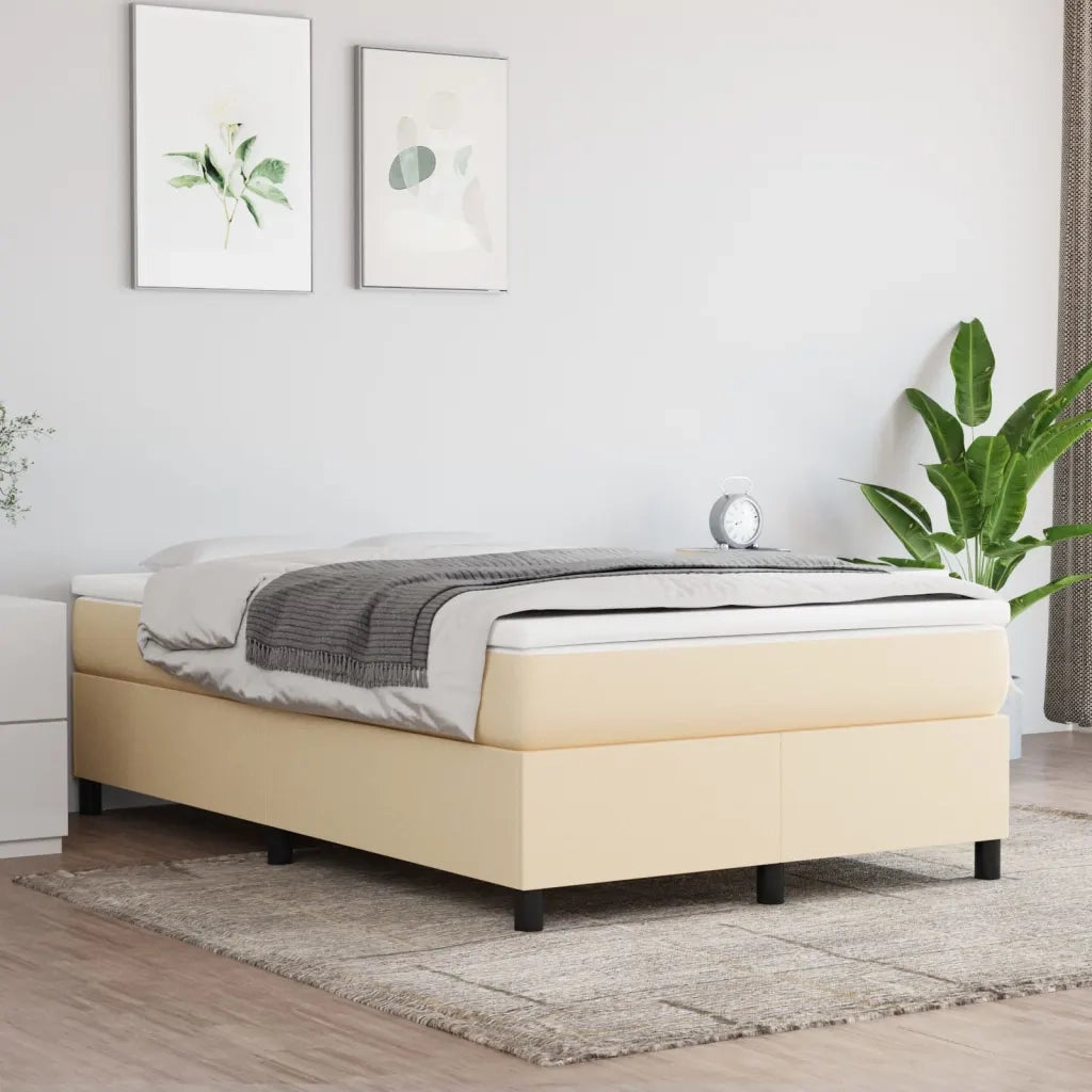 Struttura Letto a Rete a Molle-Giroletto Crema 120x200 cm Tessuto 822975