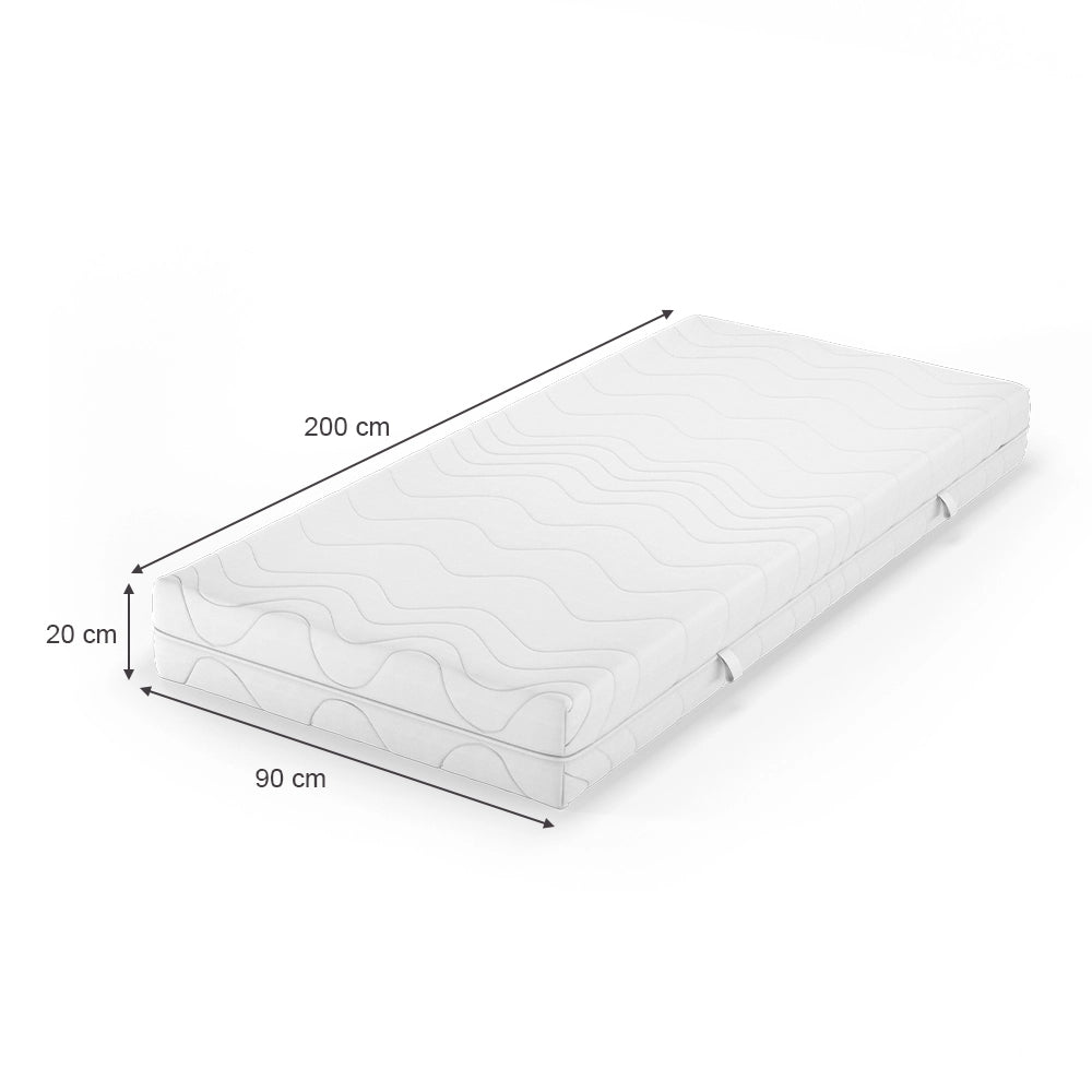 Vitalispa Materasso in schiuma fredda Bianco 90 x 200 cm 20 cm di altezza
