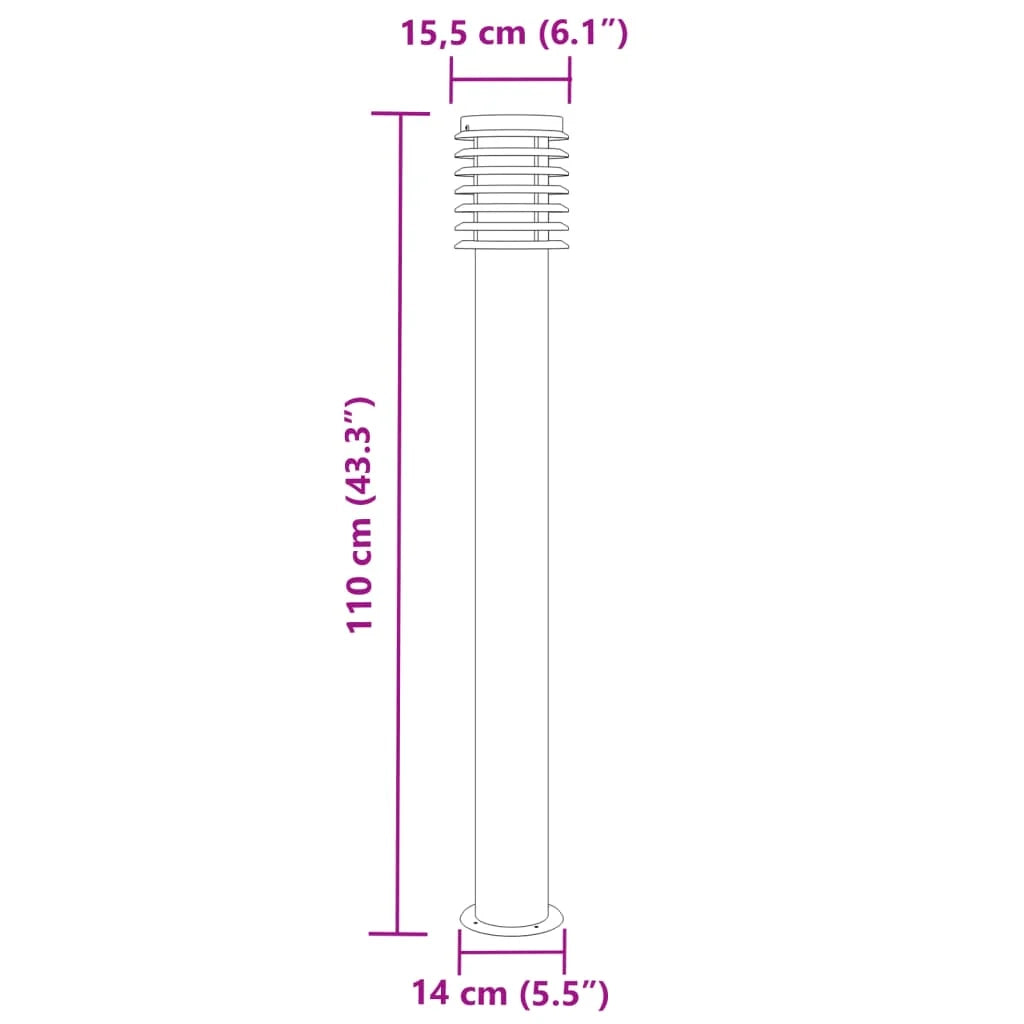 Lampada da terra per esterni 110 cm acciaio inox nero 02_0042505