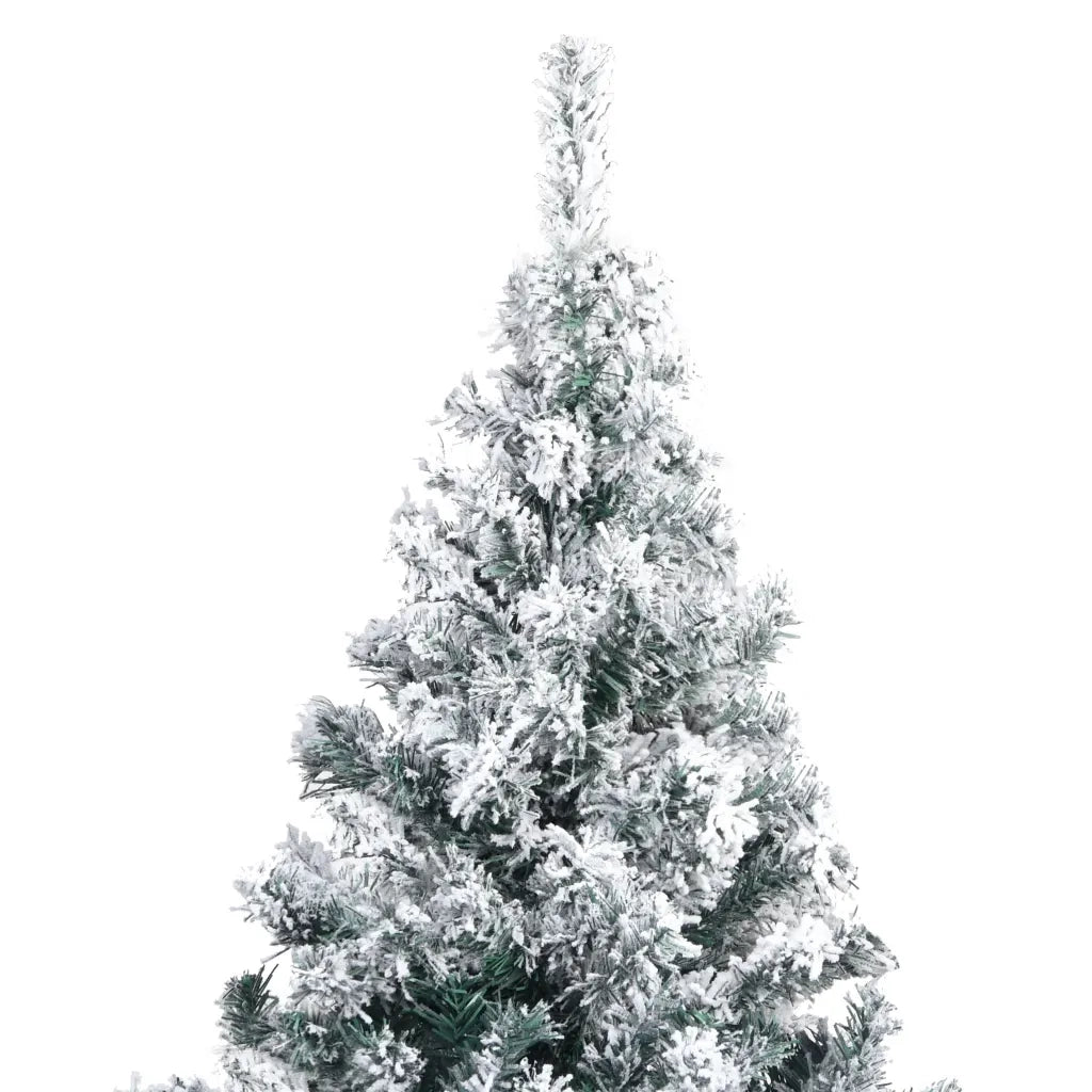 Albero di Natale Artificiale-Albero Natalizio con Neve Fioccata Verde 240 cm PVC