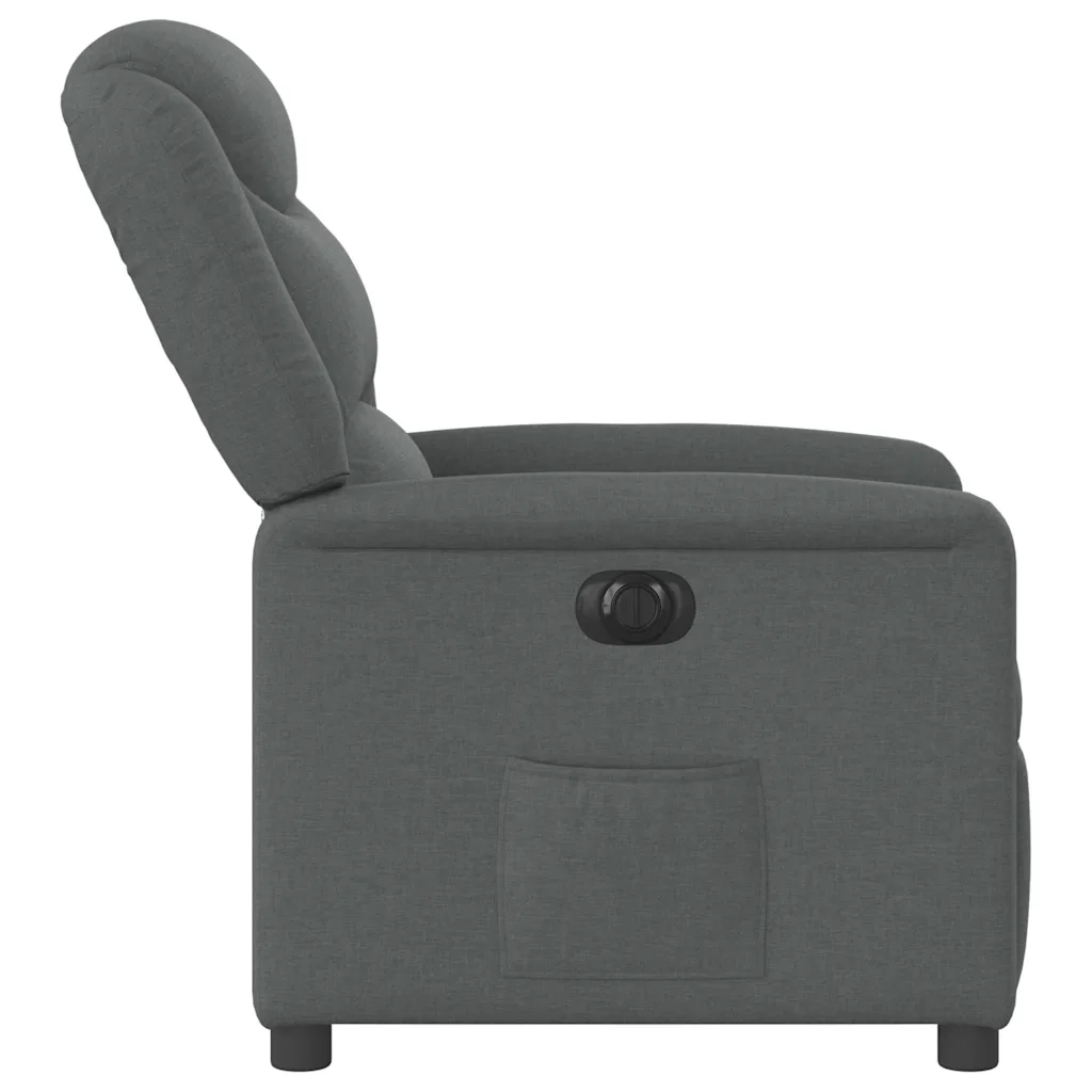 vidaXL Poltrona Elettrica Reclinabile Grigio Scuro in Tessuto
