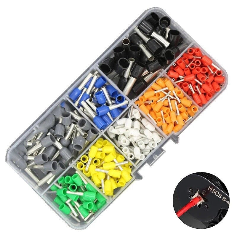 Set 400 terminali crimpare connettori capicorda elettrici puntali isolati 07427
