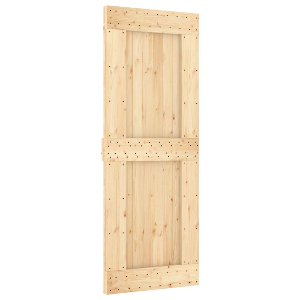 Porta scorrevole NARVIK Naturale e Nero 80 x 210 cm (152,5 cm) 3445324