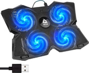 Raffreddatore per Laptop - 4 ventilatori 1200 giri/min - tutte le misure - Blu