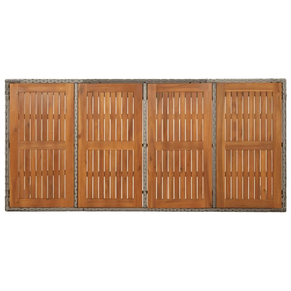 Set da Pranzo da Giardino 9 pz con Cuscini in Polyrattan Grigio 3184974