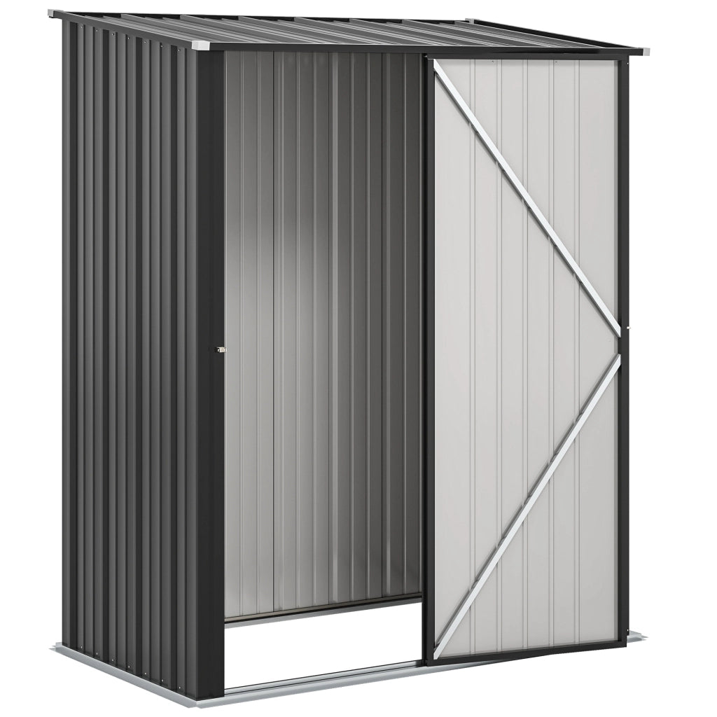 Casetta da Giardino Porta Utensili ¨C Zephmum ¨C Acciaio, 161.5x94.5x196cm, Nero